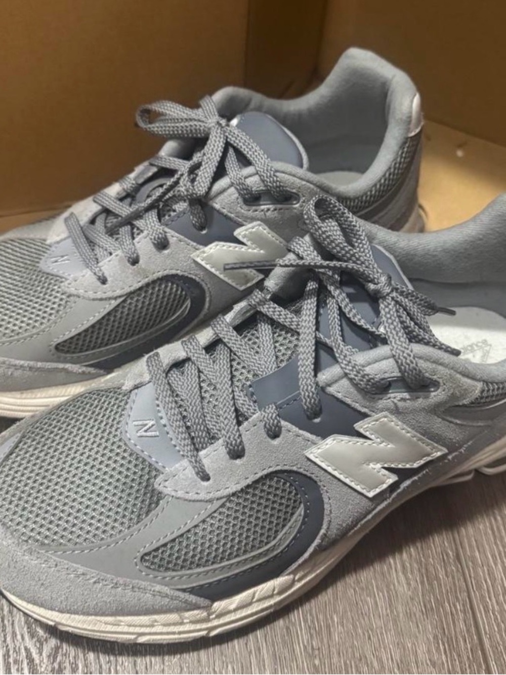 New Balance' Gray Mesh & Suede Sneakers